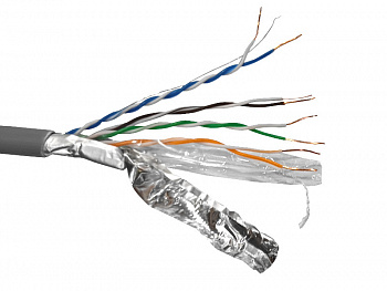 Netko Кабель FTP4 cat.5е, одножильный, 305м, Cu, нг(А)-HF LSZH, Проходит Fluke тест, серый Silver