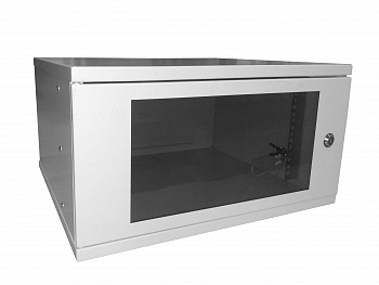 Netko Шкаф настенный 19" 5U серия COMPACT (530х450х279), передняя дверь стекло, серый Netko Шкаф настенный 19" 5U серия COMPACT (530х450х279), передняя дверь стекло, серый