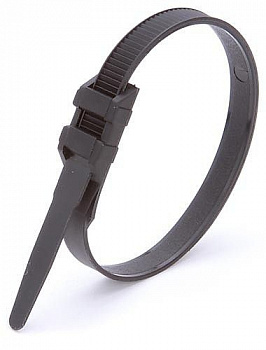 Хомут нейлоновый с двойным замком 260х9,0 черный (100 шт) Хомут нейлоновый с двойным замком 260х9,0 черный (100 шт)